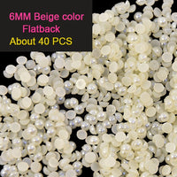 2mm/3mm/4mm/5mm/6mm ABS Imitation Pearls Half Round Flatback Beads Beige Nail Art DIY Decoration Makeup Tools