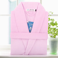 Waffle Cotton Bathrobe Men  Summer Women Nightgoen Sleepwear Ladies Blanket Towel Fleece Lovers Long Soft Robe Spring