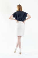 LE REUSSI - Original Power Woman- White Tweed Skirt