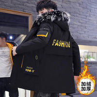 2022 Mens Winter Business Parkas Plus Size Casual Warm Thick Fur Collar Hooded Jacket Men Luxury Outwear Waterproof Parka Coat