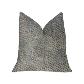 Metropolis Silver and Taupe Luxury Throw Pillow