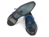 Paul Parkman Men's Blue & Navy Medallion Toe Oxfords (ID#FS88VA)