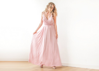 BLUSHFASHION - Original Pink Wrap Maxi Dress #1060