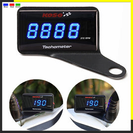 NORXI - Original Koso Mini RPM Meter Digital Square LCD Display Engine Tach Hour Meter Tachometer Gauge for BMW YAMAHA KAWASAKI Racing Motorcycle