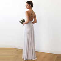 BLUSHFASHION - Original Ivory Maxi Dress With Adjustable Straps #1170