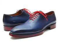 Paul Parkman Goodyear Welted Wholecut Oxfords Navy Blue Hand-Painted (ID#044CR)