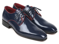 Paul Parkman Medallion Toe Navy Derby Shoes (ID#57RG27)