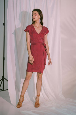 AKOSEE - Original Pragma Wrap Dress in Claret