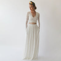 Original Long Sleeves Ivory Wedding Top