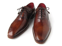 Paul Parkman Plain Toe Brown Calfskin Oxfords (ID#019-BRW)