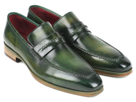 Paul Parkman Men's Loafer Shoes Green (ID#068-GRN)