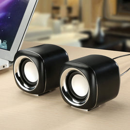 1 Pair Wired Computer Speakers USB AUX Bass Reinforcement Mini Speaker for Laptop Desktop Phone 6W Audio Multimedia Loudspeaker