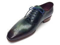 Paul Parkman Green & Purple Handmade Oxfords (ID#OPK215C)