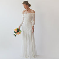 BLUSHFASHION - Original Ivory Off Shoulder Wedding Maxi Dress #1228