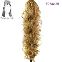 Desire for Hair 30 Inch Long Curly Claw Clip Ponytail Heat Resistant Synthetic Hairpieces Fake Hair Extensions