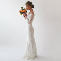 BLUSHFASHION - Original Ivory Off Shoulder Mermaid  Wedding Dress #1214