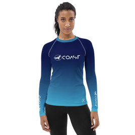 FIND YOUR COAST APPAREL - Original Women's Ocean Fade Sleeve Performance Rash Guard UPF 40+