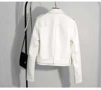 LUXURY AND ME - Original Slim Suede  Biker Jacket PU Coat