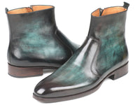 Paul Parkman Turquoise Burnished Side Zipper Boots (ID#BT487TRQ)