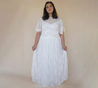 BLUSHFASHION - Original Bridal Lace Skirt With Pockets , Bohemian Bridal Wear #3037