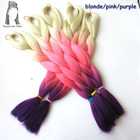 Desire for Hair 10packs Per Lot 24inch 100g Synthetic Braiding Hair Jumbo Braids 3 Tone Omber Blonde Lavender Color