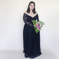 BLUSHFASHION - Original Black Sweetheart Train Off the Shoulder Lace Wrap Wedding Dress With Pockets #1335