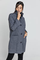 CONQUISTA FASHION - Original Wool Blend Grey Mélange Coat