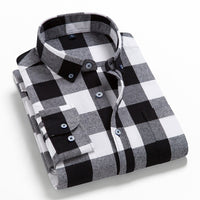 2022 New Mens Plaid Shirt 100% Cotton High Quality Mens Business Casual Long Sleeve Shirt Male Social Dress Shirts Flannel 4XL