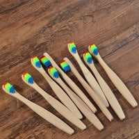 10PC Kids Soft Bristles Bamboo Toothbrush Eco Friendly Childrens Toothbrushes Biodegradable Plastic-Free Oral Care Tooth Brush