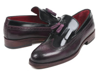 Paul Parkman Kiltie Tassel Loafer Black & Purple (ID#KT92PX)