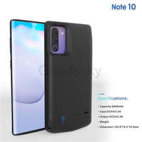 5000/6000mAh Shockproof Battery Charger Case for Samsung Galaxy Note 10 Plus USB Power Bank Case Extended Battery Bracket Cover