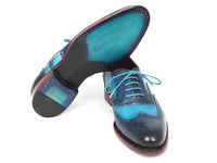 Paul Parkman Men's Two Tone Wingtip Oxfords Blue & Turquoise (ID#27TQ88)