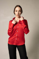 Power Women Silk Shirt in Red