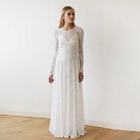 BLUSHFASHION - Original Round Neckline Bridal Lace Dress #1147