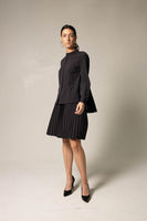 Stylish Pleated Blouse in Black