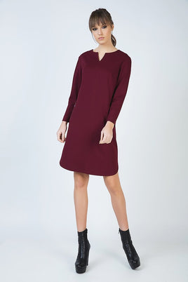 CONQUISTA FASHION - Original Long Sleeve Sack Dress in Punto Di Roma Fabric