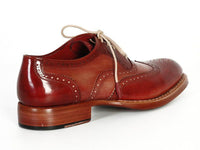 Paul Parkman Men's Wingtip Oxfords Bordeaux & Camel (ID#027B)