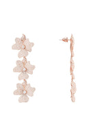 Original Jasmine Flower Triple Drop Earrings Rosegold