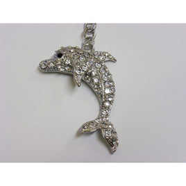 Shaped keychain with rhinestones dolphin