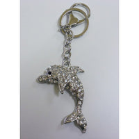 Shaped keychain with rhinestones dolphin