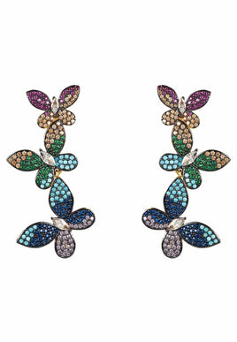 Original Butterfly Rainbow Drop Earrings Gold