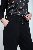 CONQUISTA FASHION - Original Black Trousers With Tie Detail