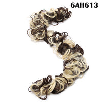 HAIRRO Synthetic Chignon Messy Scrunchies Elastic Band Hair Bun Straight Updo Hairpiece High Temperture Fiber Natural Fake Hair