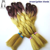 Desire for Hair 10packs Per Lot 24inch 100g Synthetic Braiding Hair Jumbo Braids 3 Tone Omber Blonde Lavender Color