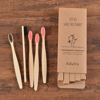 5Pcs Adults Soft Bristles Toothbrush Colorful Dental Eco Friendly Oral Care Bamboo Teeth Brushes Individual Package Toothbrush