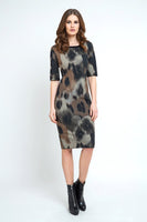 CONQUISTA FASHION - Original Fitted Print Midi Dress