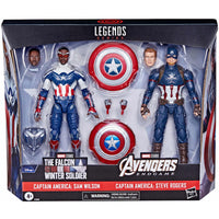 Marvel Captain America Sam Wilson and Steve Rogers set 2 figures 15cm