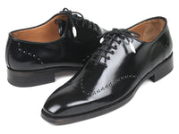 Paul Parkman Goodyear Welted Wingtip Oxfords Black Polished Leather (ID#181BLK55)