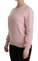 Maglia Pullover Girocollo In Cashmere Rosa-IT40/S