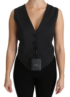 Camicetta Gilet Gilet A Pois Nero Top-IT42/M